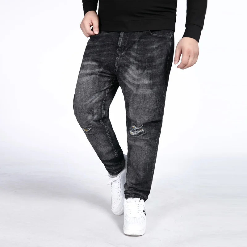 12XL 10XL 8XL 52 50 2020 New Men Thin Light Jeans Business Casual Stretch Slim Denim Jeans Light Blue Trousers Male Brand Pants