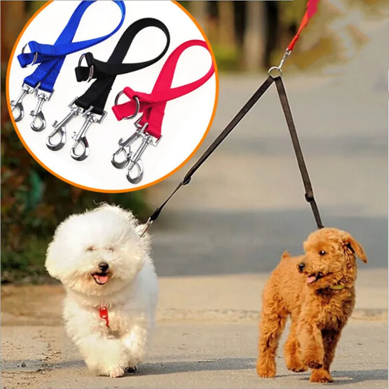 

Double Head Leash Double Dog Pet Adjustable Leash Nylon All Seasons Puppy for Harnesses Leads