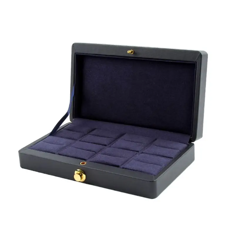 

PU 8 Slots Ring Storage Display Box with Lid Ring Holder Showcase Organizer X7JB