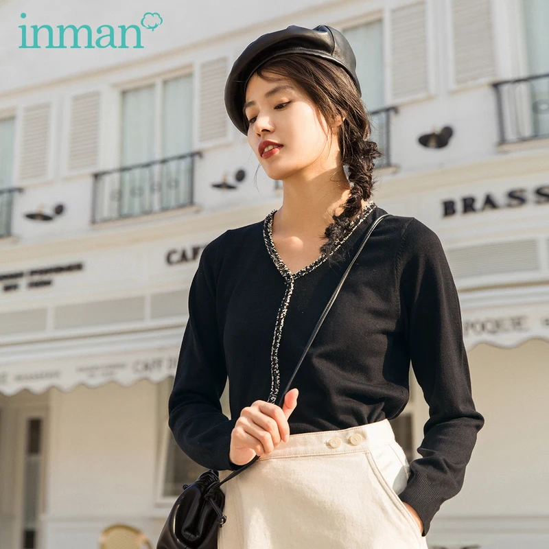 Инман 2020 Весна новое поступление литературная Мода Сращивание кисточкой V-line