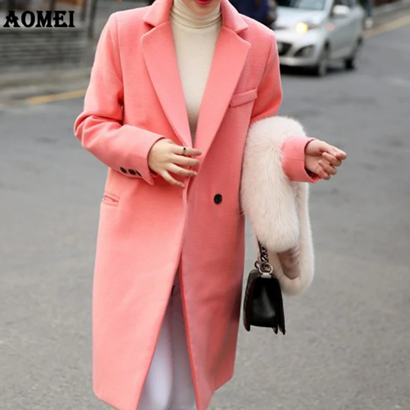 

2021 Hot Sale Woman Wool Coat High Quality Winter Jacket Women Slim Woolen Long Cashmere Blend Coats Cardigan Jackets Elegant