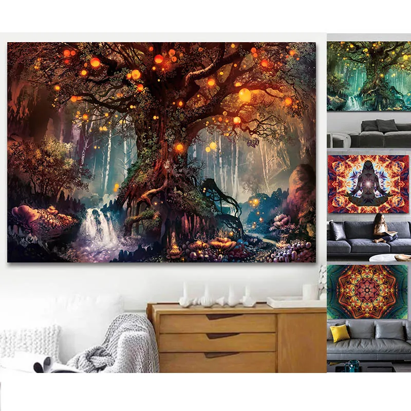 Настенная живопись на холсте индийская мандала абстрактная Печать для украшения