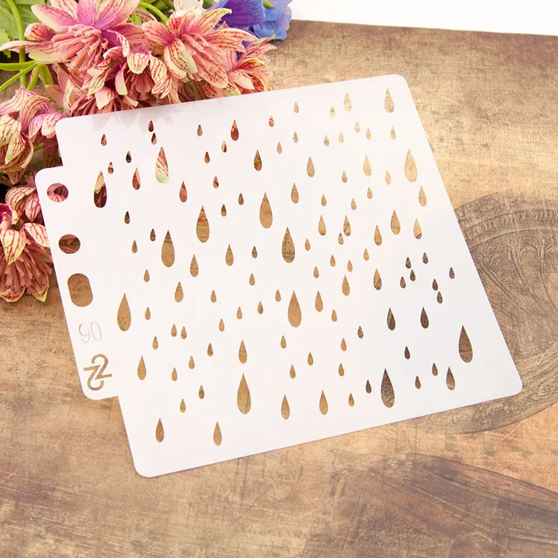 

Flower/Building/Raindrop 13cm 5.1" Stencils Templates Painting For DIY Scrapbooking Decoration Cake Crafts Painting Spray Tool