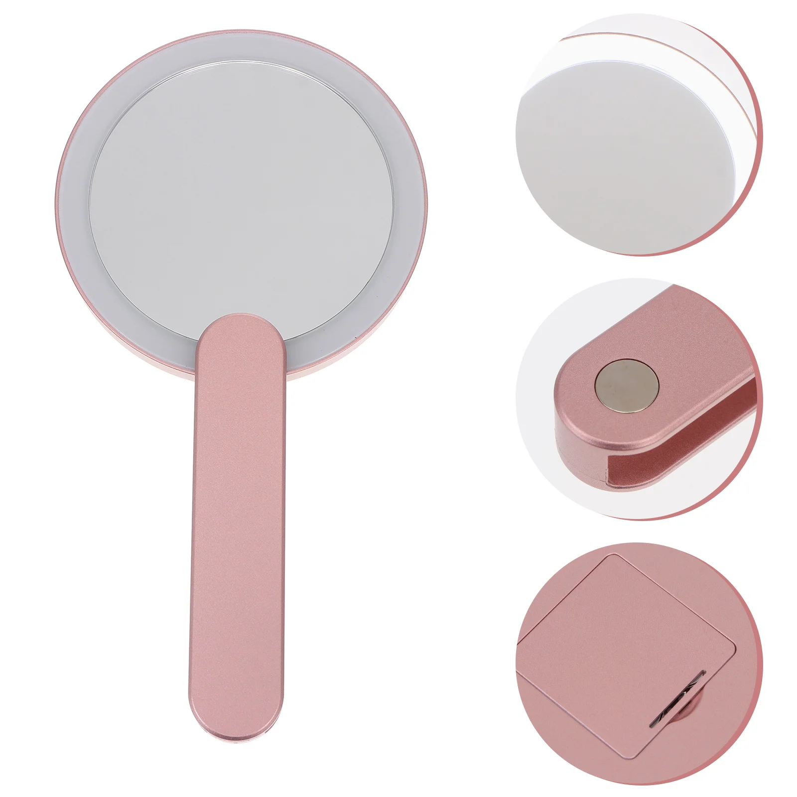 

1Pc Round Makeup Mirror with LED Light Female Pocket Mirror for