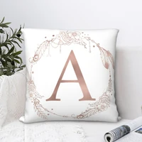 letter a rose gold square pillowcase cushion cover cute zip home decorative for home nordic 4545cm