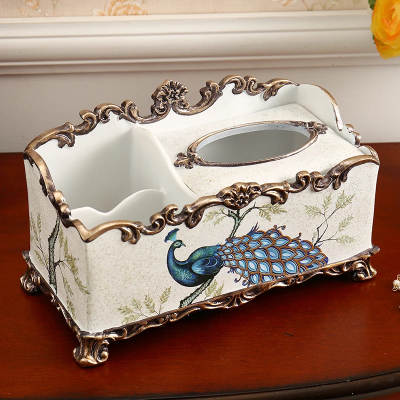 

Multifunction Vintage Tissue Box Storage Luxury Office Desk Tissue Boxes Table Living Room Boite A Mouchoir Home Storage DF50ZJH