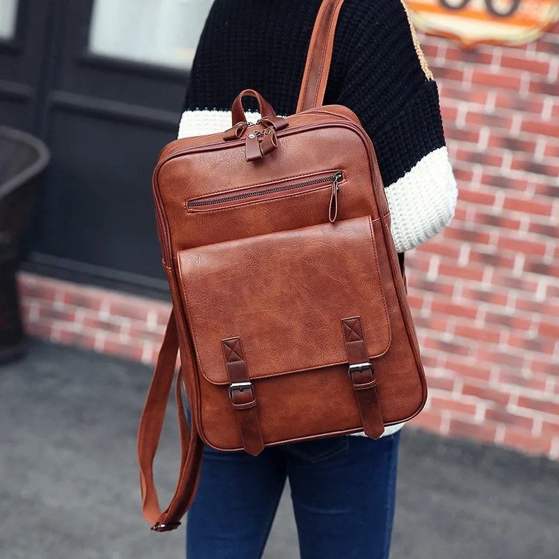 

Fashion Women Backpack Waterproof PU Leather Travel Bag Woman Large Capacity Teenager Female Laptop Backpacks Men