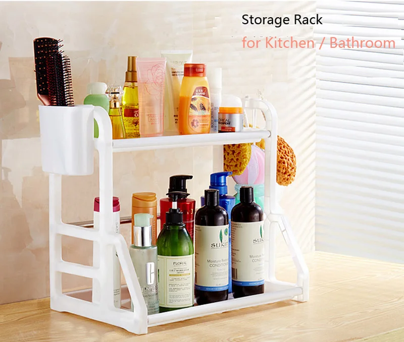 

2 layer Kitchen Spice Organizer Rack Seasoning Knife Storage Rack Shelf