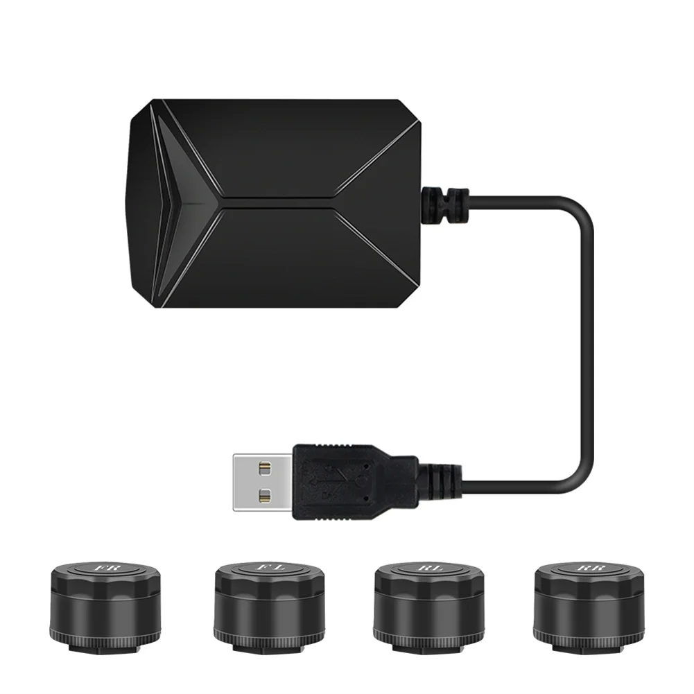 

Car Tire Pressure Monitor With 4 External Sensors Wireless USB TPMS For Car Tire Pressure Monitor Systems Parts High Quality