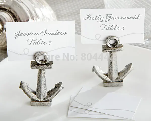 

Free Shipping 10pcs Antique Silver "Nautical" Anchor Place Card Holders Table Decor for Wedding Party Bridal Shower Favor