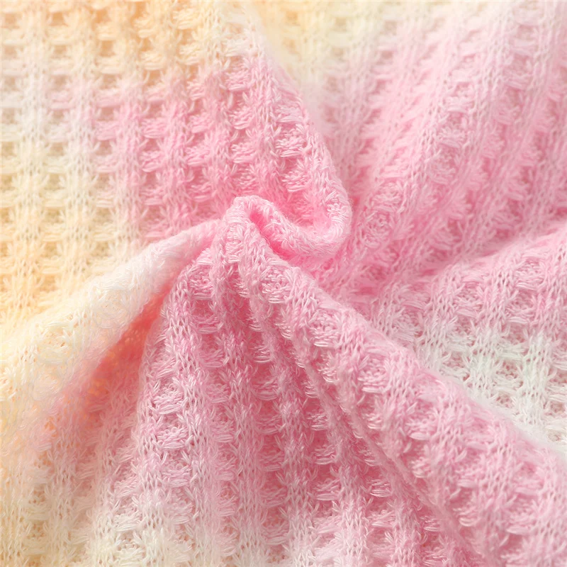 

Girls Casual Two-piece Clothes Set, Multicolor Tie-dyed Printed Pattern Short Sleeve Round Collar Tops and Shorts