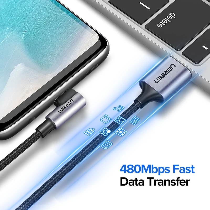 Кабель Ugreen USB Type-C 3 А для Samsung Galaxy Z S21 Huawei быстрая зарядка 0 игровой кабель USB-C |