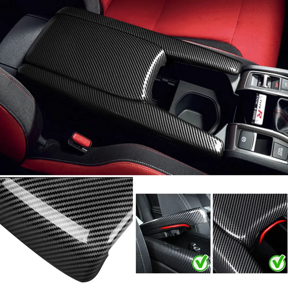 

Armrest Box Protective Covers Carbon Fiber Car Central Armrest Decorative Modification For Honda Civic 10Th 2016 2017 2018 2019
