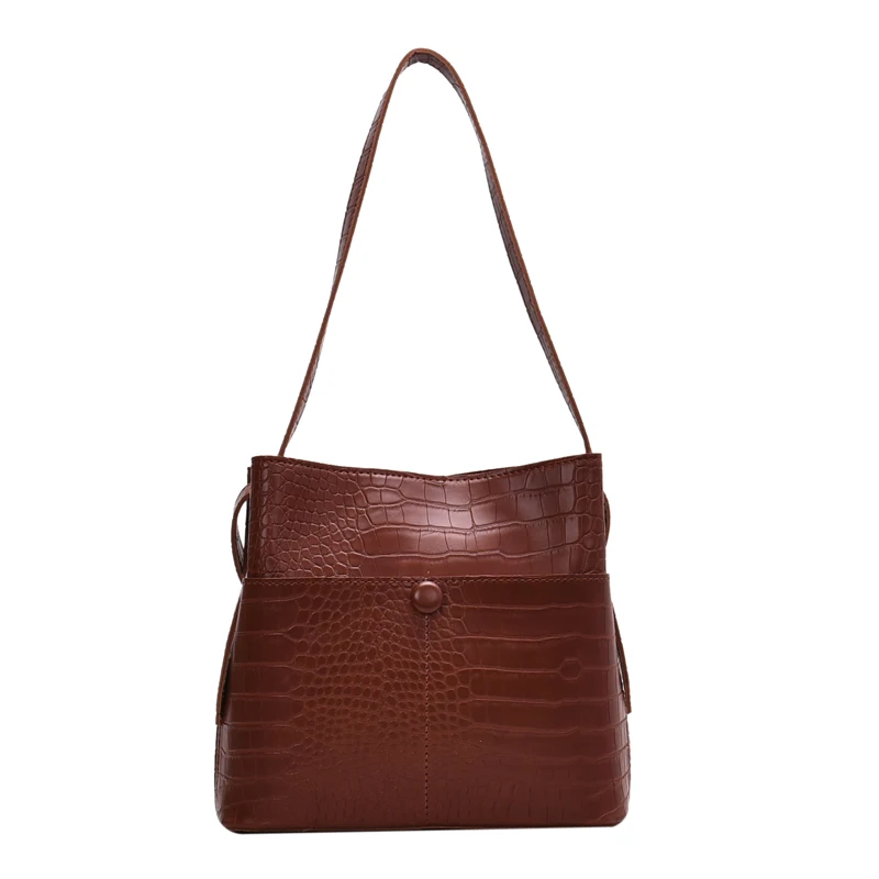 

Women Retro Stone Pattern PU Leather Quality fashion Simple Bucket Bags 2020 Small Shoulder Messenger Bag Female Travel Handbags