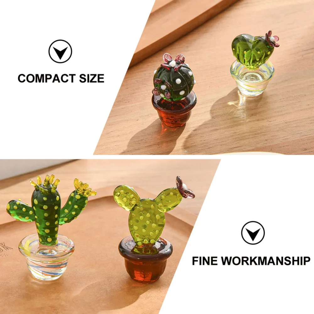

2pcs Glass Craft Adornments Glass Craft Decors Desktop Decors