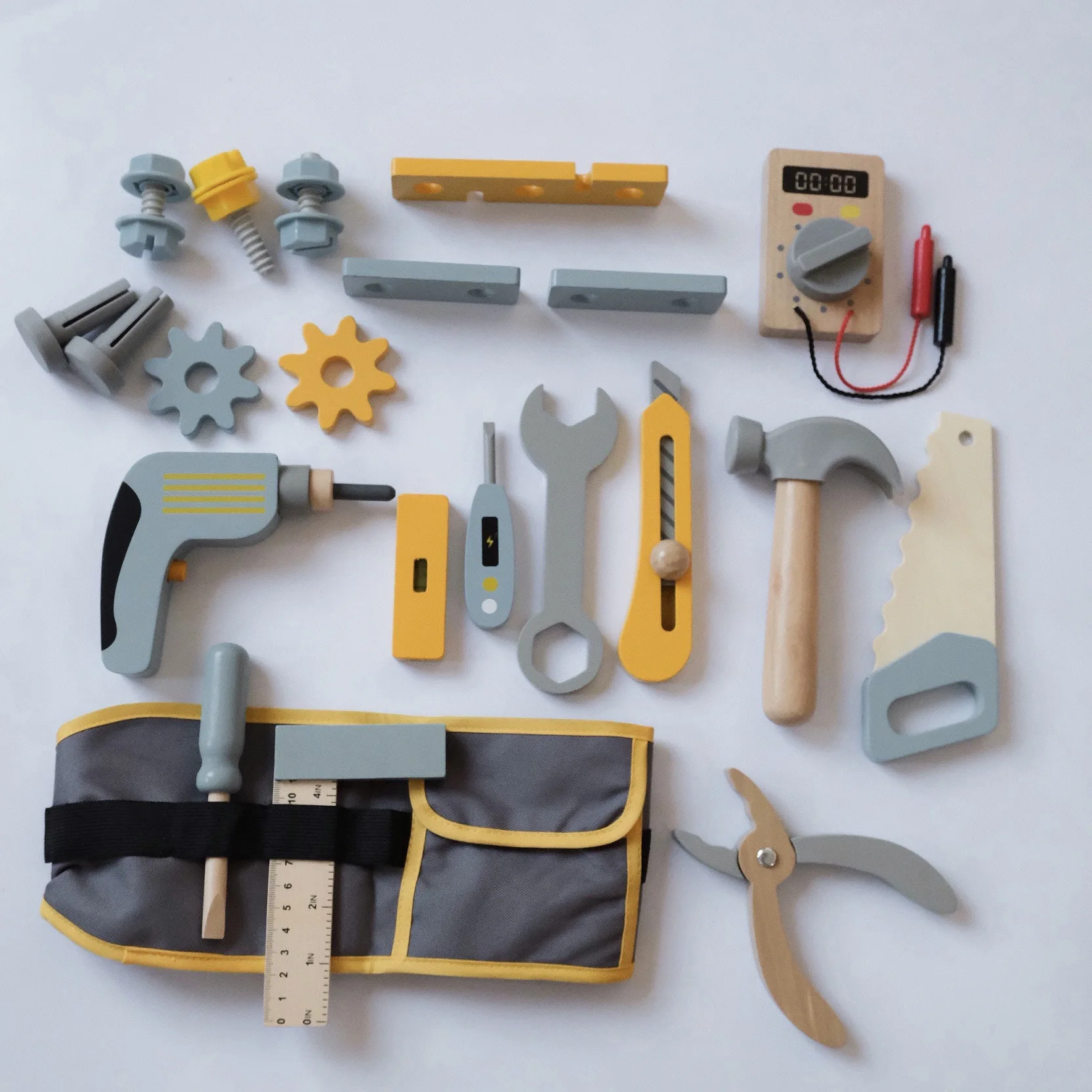 

Деревянный игрушечный набор, инженер, пожарный Монтессори, игрушка для детей, коробка для имитации инструментов для детей, дошкольное разви...