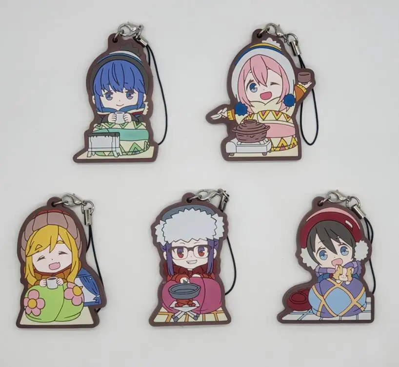 Yuru лагерь оригинальный японский аниме резиновый брелок подвеска для мобильного