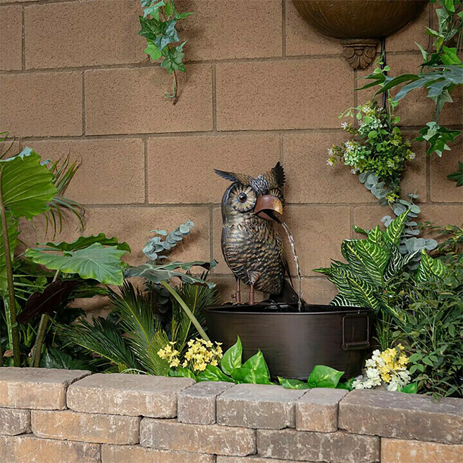 

Fountains Yard Art Decor,owl Water Funny Crow Water Yard Statue Rooster Outdoor Ornaments For Garden Gardening Decorations