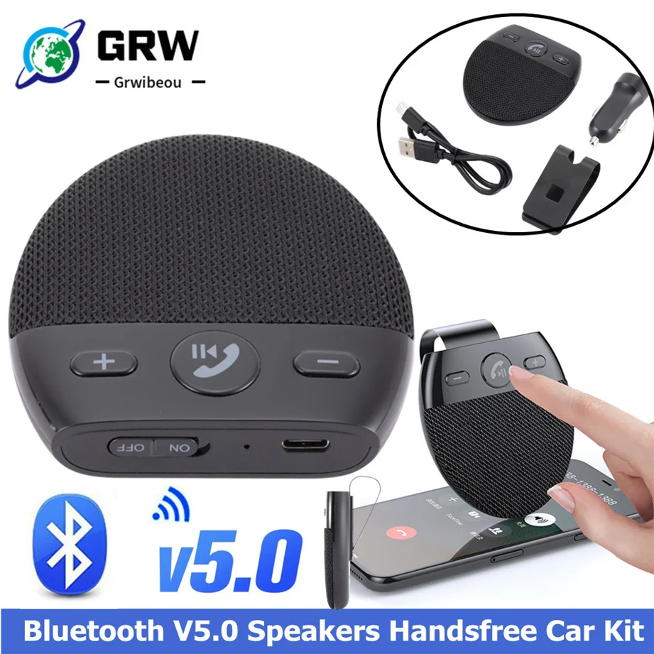 Беспроводной автомобильный Bluetooth V5.0 динамик Громкая связь комплект громкой