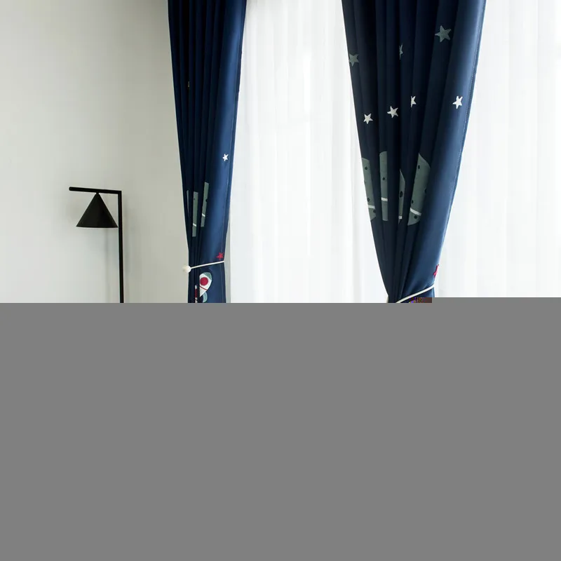 Для мальчиков с героями мультфильмов Cyan занавески высокой тенью вышитые готовая