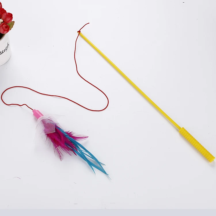 Игрушки для котов из перьев и кружева с палочка игры котом товары животных