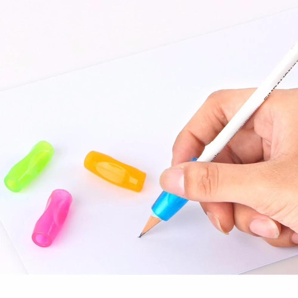4 шт. цветные силиконовые держатели для ручек | Канцтовары офиса и дома