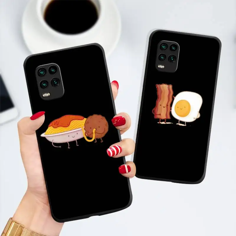 

Best Friend Couple Food Bacon And Egg Milk Cookie Phone Case For Xiaomi Mi 10T 11 pro Redmi Note 7 8 9 10 pro 8T 9T 9S 9A 10