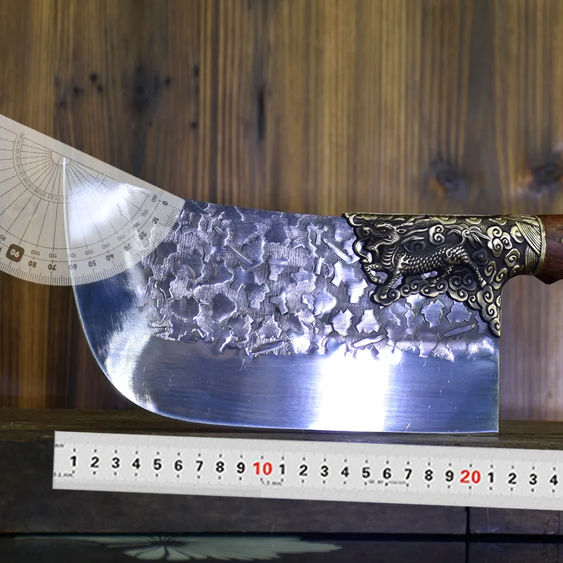 

Handmade sharp fixed blade Kitchen slicing chef knife Chinese meat Cleaver Figured Vegetable cutter Cooking tools