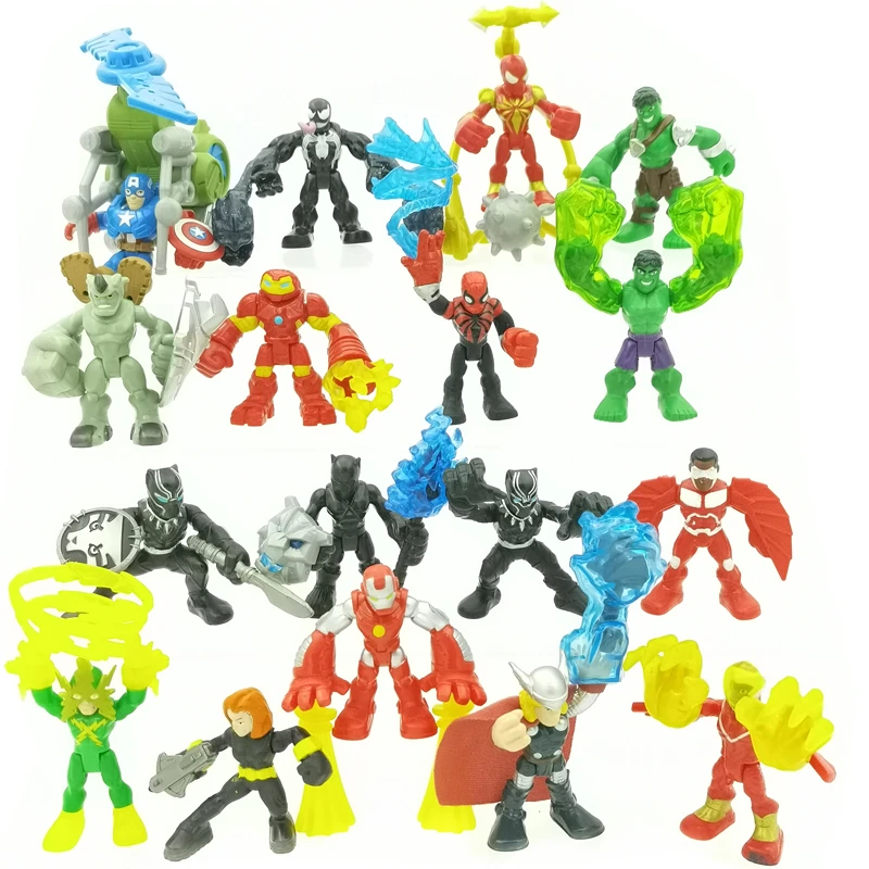 

Bulk Pack Q-Version Marvel Avengers Thor Venom Hulk Spider Man Wolverine Doll Gifts Toy Model Anime Figures Collect Ornaments