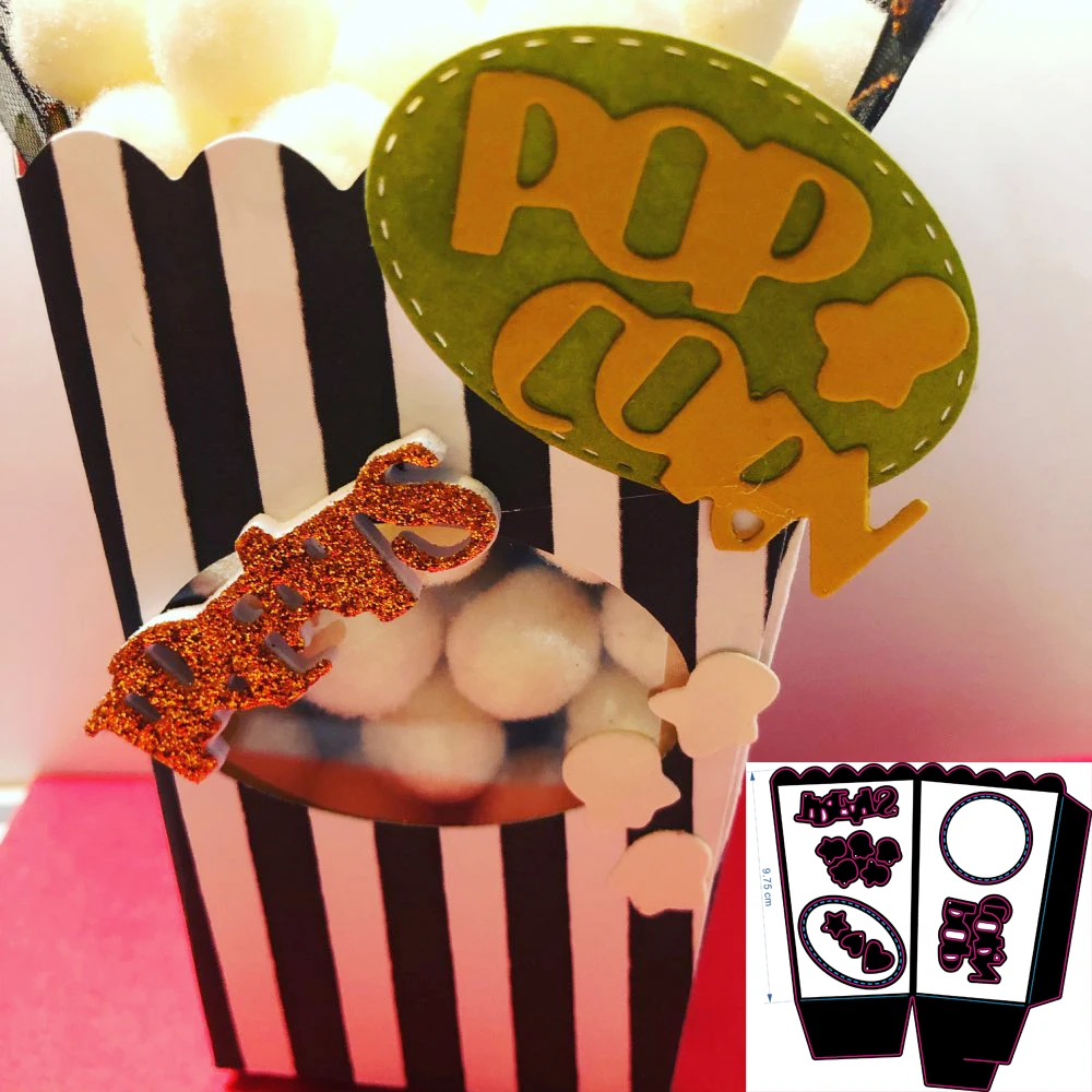 

New Beautiful Popcorn box Cutting Dies Stencils for DIY Scrapbooking photo album Decorative Embossing DIY Paper Cards