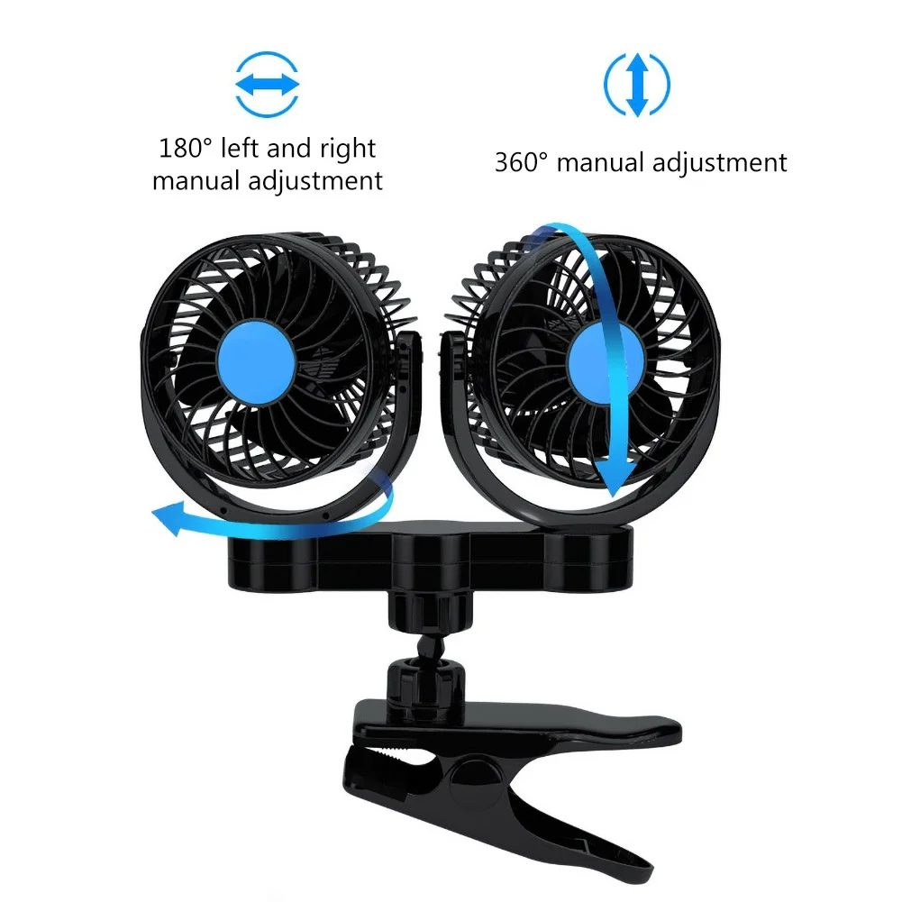 Автомобильный вентилятор с двойной головкой 12/24 в|Обогрев и вентиляторы| |