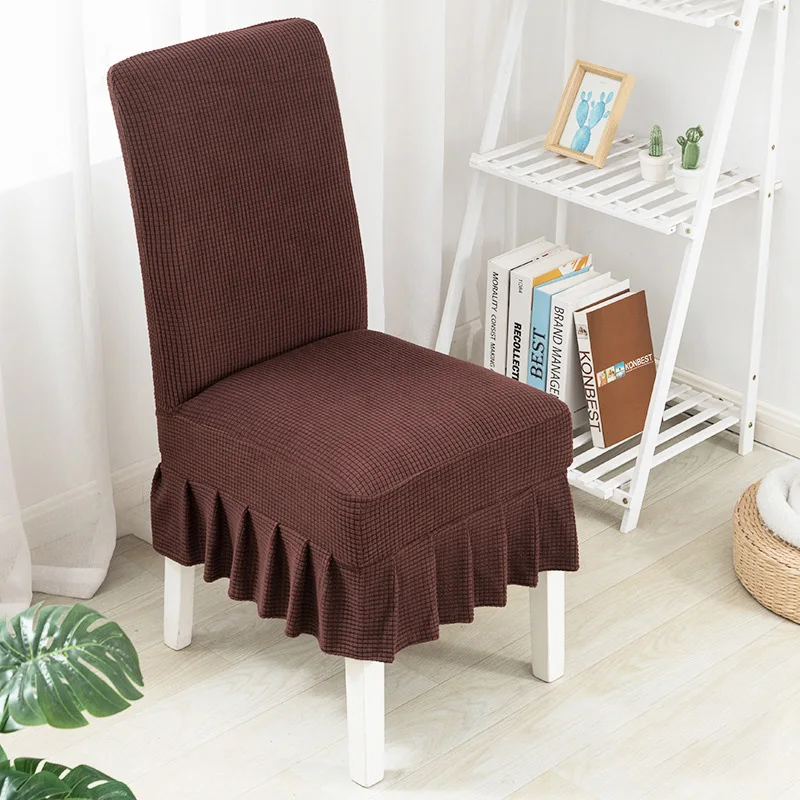 

1/2/4/6 Polar Fleece Fabric Elastic Chair Cover Long Back High Back Seat Chair Covers Universal Home Hotel Office Dining Room