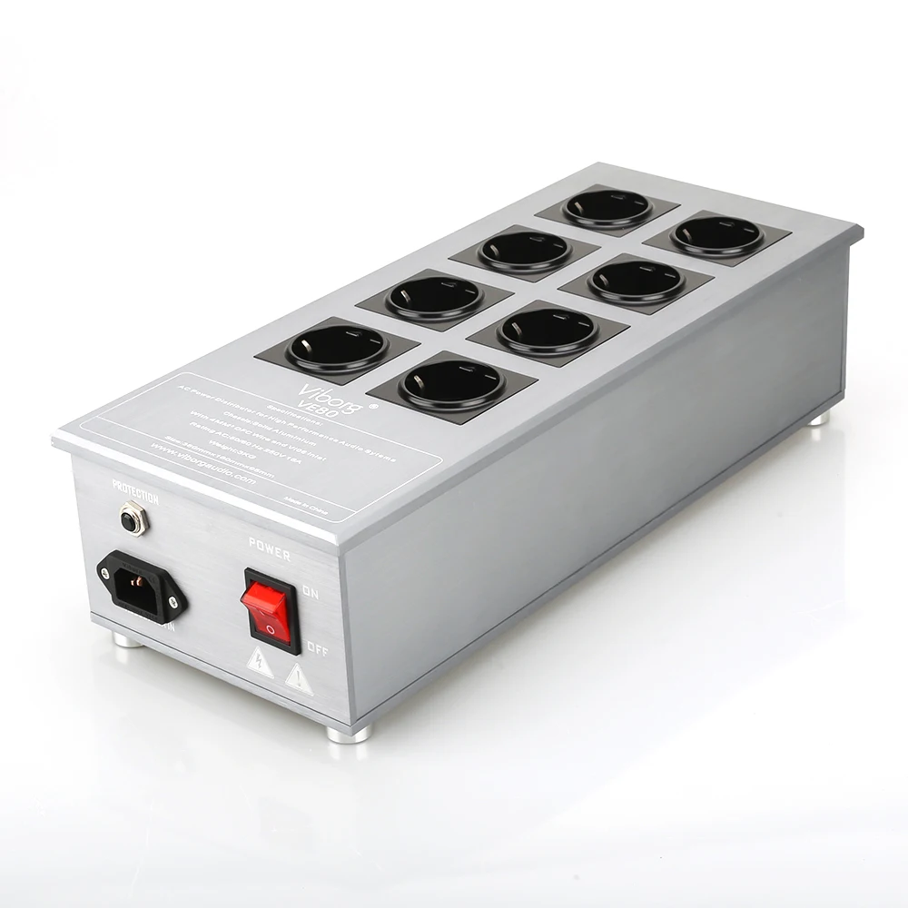 Высококачественный Viborg VE80 Hifi аудио EU Schuko розетки фильтр шума AC мощность кондиционер аудиофиловый фильтр питания очиститель