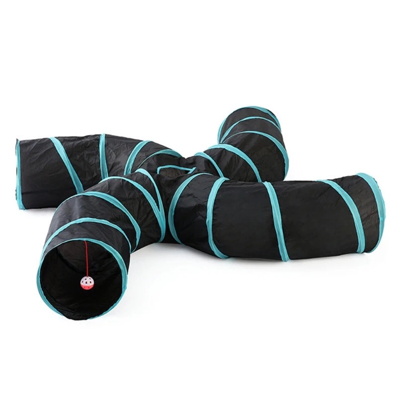 

Cat Tunnel Toy 4 Way Collapsible Pet Play Tunnel Tube With Storage Bag For Cats Puppy Rabbits Guinea Indoor And Outdoor