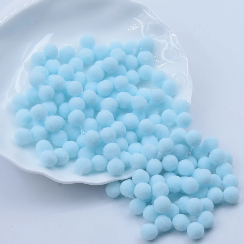 10mm 25skyblue400pcs Светильник, желтый, розовый, голубой помпон, меховые шарики, сделай сам, мягкие помпоны, помпоны для рукоделия, Свадебный декор, клей на ткани, аксессуары, 8 мм до 30 мм - Цвет: 10mm 25skyblue400pcs