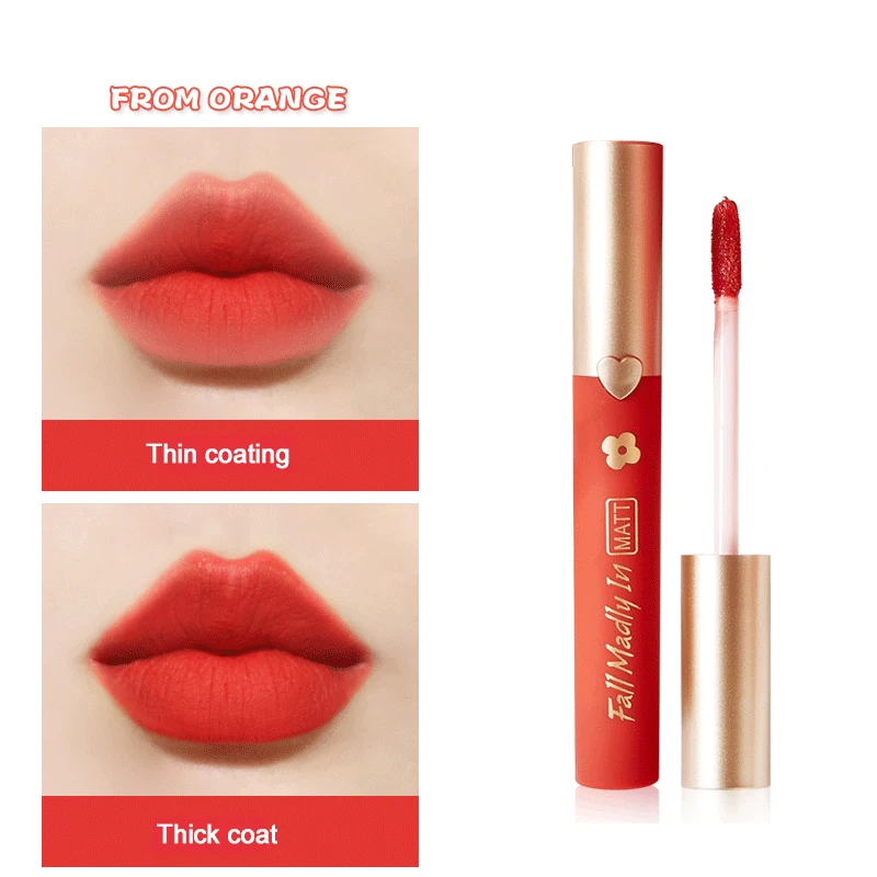 

Бархатная матовая глазурованная губная помада Kiss Beauty, Стойкий цвет, глазурь для губ, сексуальная антипригарная губная помада для леди, косм...