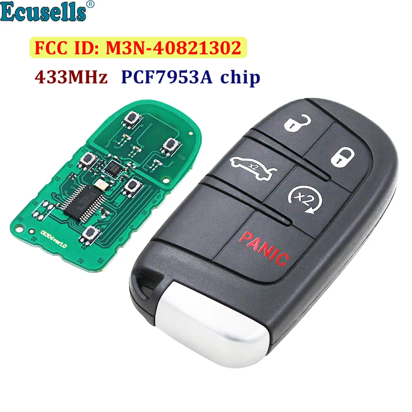 5 кнопок умный дистанционный брелок 433 МГц с чипом 7953A для Dodge Dart charger Challenger для Chrysler 300 Для Jeep M3N40821302