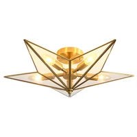 gold luxury copper ceiling lamp creative living room bedroom kids room star shape ceiling lights modern e14 lighting fixtures