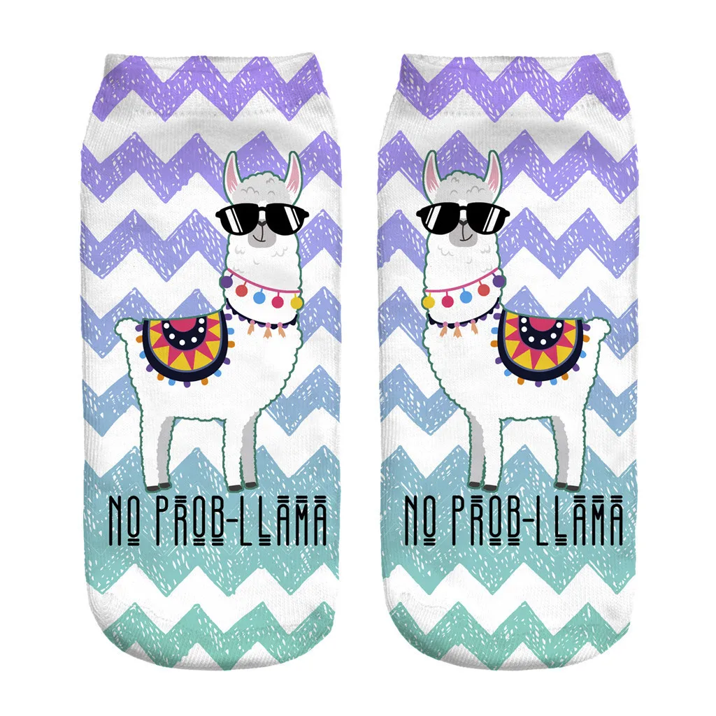 Женские носки серия альпака с мелким носком женские объемным цифровым принтом из