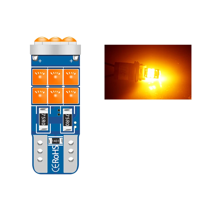

2 шт. T10 led w5w лампы 194 168 w5w Canbus 3030 15smd на танкетке 12V авто интерьер настольная лампа номерного знака светильник C без error6000K
