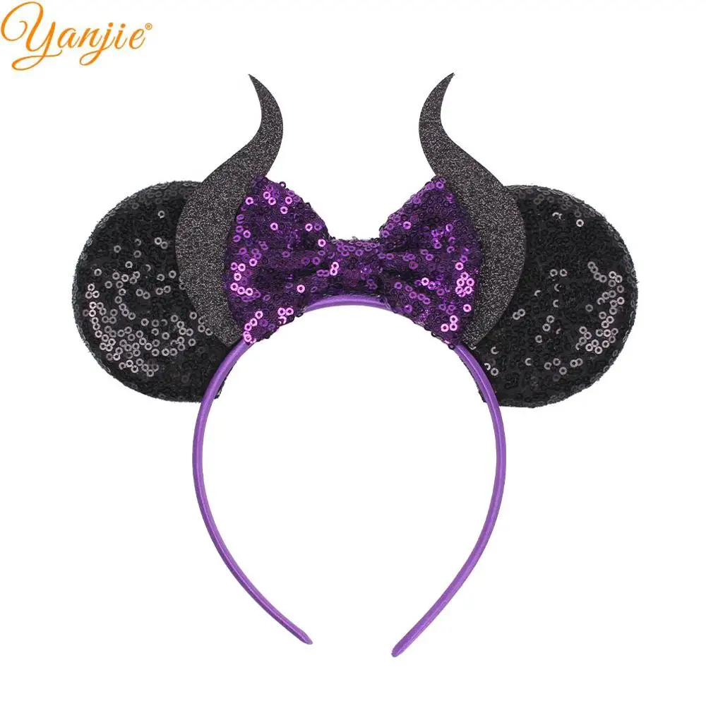 Повязка на голову с мышиными ушками 3 дюйма оптовая продажа блестящие аксессуары