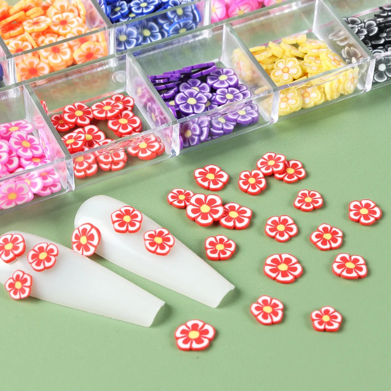 

Colorful Flowers Polymer Clay Slices Slime Filling Epoxy Resin Shaker Fillers Kawaii Nail Art Decorations Flakes DIY Accessories