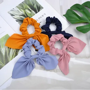 Повязка на голову с кроличьими ушками для новорожденных, мягкий бандаж сделай сам, нейлоновый эластичный аксессуар для волос, реквизит для фото