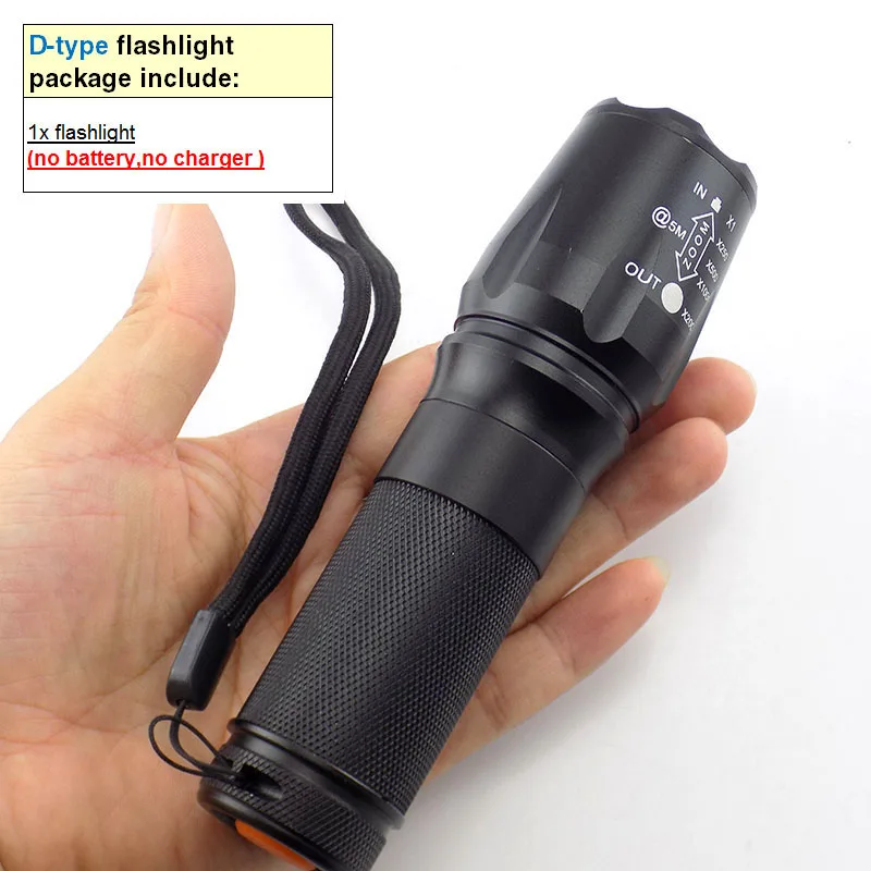 D type T6 L2 светодиодный фонарик супер яркий Torcia Torchlight Flash Light фонарик "Lanterna" 18650 AAA батарея USB тактический для пеших прогулок - Испускаемый цвет: D type