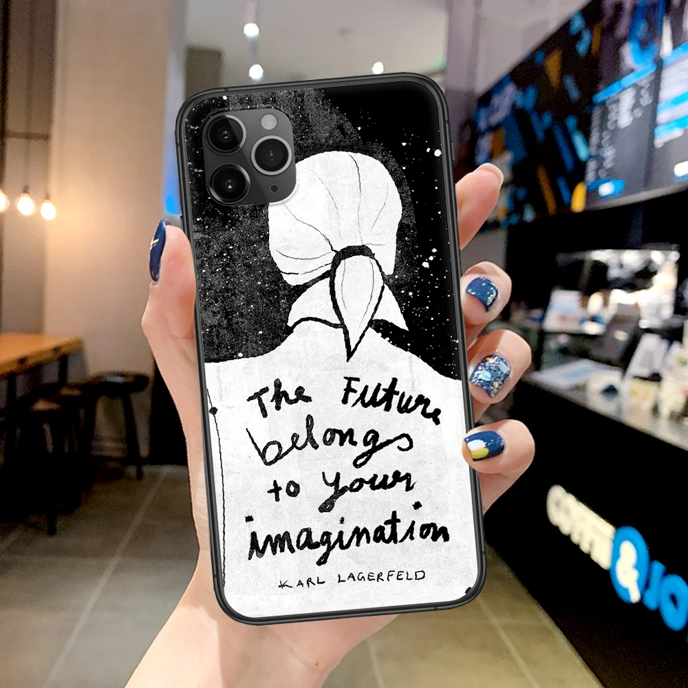 

Fashion KARLLs Brand Phone Case For Iphone 4 4s 5 5S SE 5C 6 6S 7 8 Plus X XS XR 11 12 Mini Pro Max 2020 black Cell Luxury Back