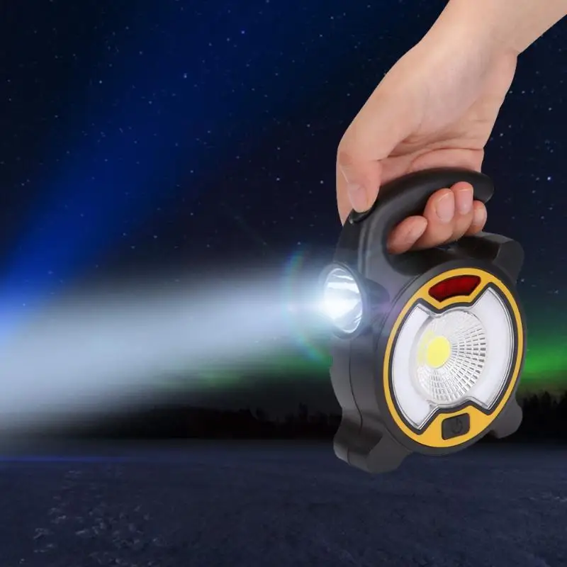 

1PCs Portable Solar COB LED Work Light Flashlight Outdoor Camping Tent Light Waterproof Emergency Spotlight Rechargeable