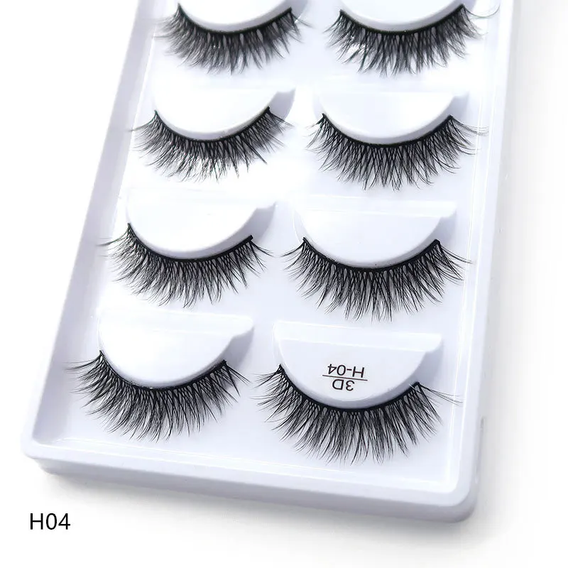 5 пар 3D норковые волосы натуральные перекрещивающиеся накладные ресницы длинные