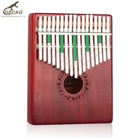gecko kalimba thumb piano 17 keys high quality solid mahogany body musical instrument with learning book tune hammer