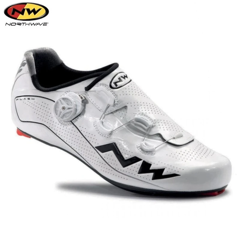 White Northwave Flash шоссейные велосипедные ботинки SPD SL Vent Carbon NW - Цвет: White