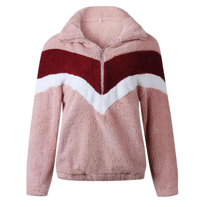 

Warm Coat For Women Sweatshirt Outerwear Zippe Plush Ladies Casual Winter Coat Soft Loose Jacket Female